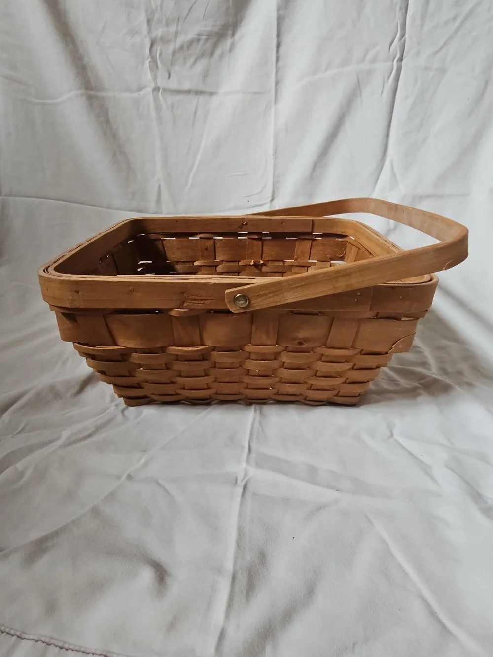 Woven Natural Brown Picnic Basket with Handle